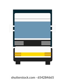 Cargo truck isolated icon. Modern lorry truck front view, vehicle for cargo transportation, trucking and delivery service vector illustration