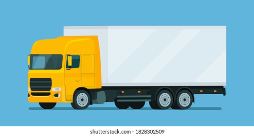 Cargo truck isolated. Vector flat style illustration.