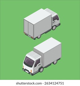 cargo truck isometric vector illustration design