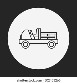 cargo truck line icon