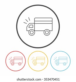 cargo truck line icon