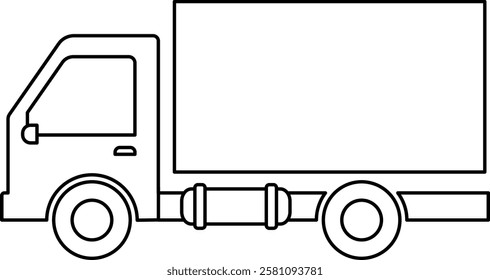 Cargo truck line icon. Transport signs and symbols.