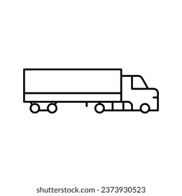 cargo truck line icon vector. cargo truck sign. isolated contour symbol black illustration