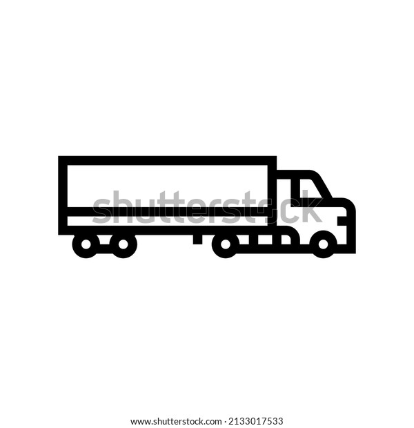 cargo truck line icon vector. cargo\
truck sign. isolated contour symbol black\
illustration