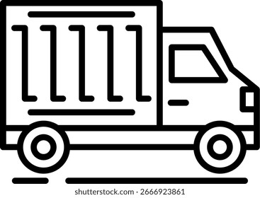 Camión de carga Línea Vector Icon Design