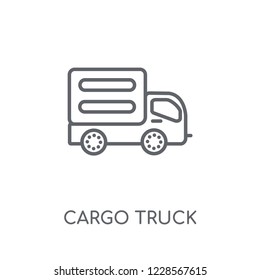 Cargo truck linear icon. Modern outline Cargo truck logo concept on white background from Transportation collection. Suitable for use on web apps, mobile apps and print media.
