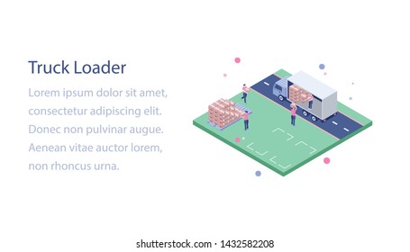 
Cargo truck loader isometric design 
