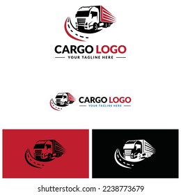 Cargo Truck Logo, Freight, logistics Trucking Symbol 