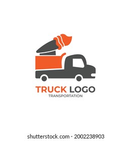 Cargo truck logo template.Vector Illustration