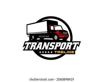 Cargo truck logo vector for construction company. Heavy equipment template vector illustration for your brand.