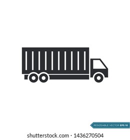 Cargo Truck Lorry Icon Vector Template flat Design