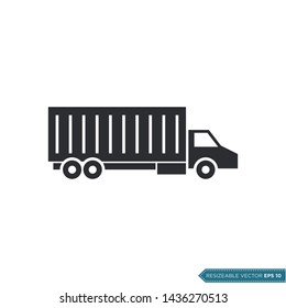 Cargo Truck Lorry Icon Vector Template flat Design