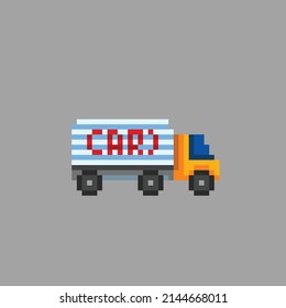 cargo truck in pixel style