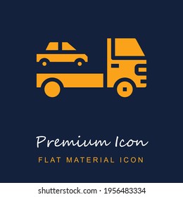 Cargo Truck premium material ui ux isolated vector icon in navy blue and orange colors svg