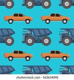 Cargo truck seamless pattern vector illustration.