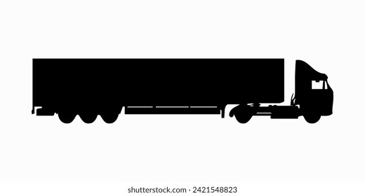 Cargo truck Silhouettes. illustration vector of truck. Suitable for design element of goods transportation companies.