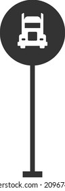 cargo truck stand icon flat 