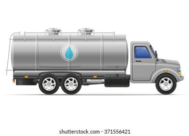 cargo truck with tank for transporting liquids isolated on white background