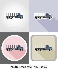 cargo truck for transportation of goods flat icons vector illustration isolated on background