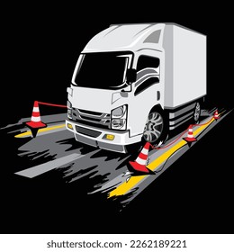 cargo truck vector, truck box, truck expedition, transporter