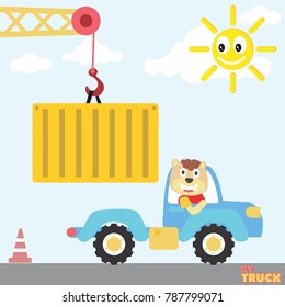 cargo truck vector cartoon