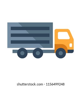 Cargo truck vector illustration in flat color design