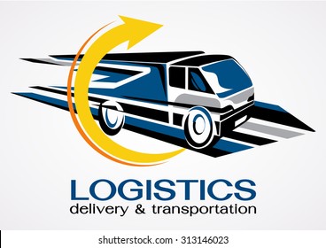 Cargo Truck vector logo design template. Delivery service concept. Truck, freight. Transportation Business.
