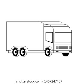 Cargo truck vehicle isolated symbol vector illustration