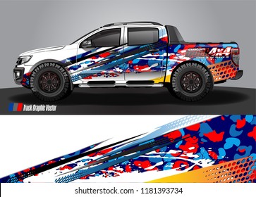 cargo truck wrap design vector. abstract background for vehicle vinyl branding