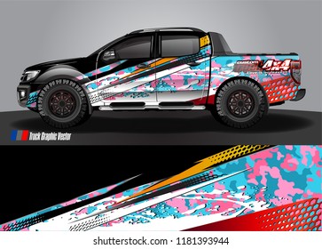 cargo truck wrap design vector. abstract background for vehicle vinyl branding