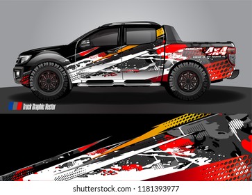 cargo truck wrap design vector. abstract background for vehicle vinyl branding