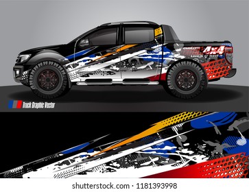 cargo truck wrap design vector. abstract background for vehicle vinyl branding