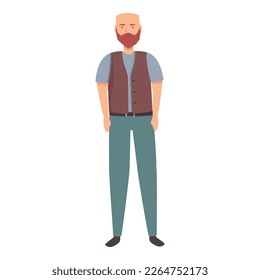 Vector de caricatura de icono de camionero de carga. Camionero. Red masculina