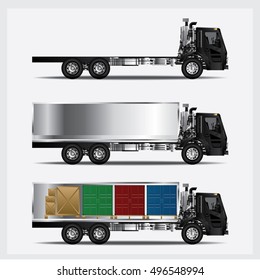 Cargo Trucks Transportation isolated Vector Illustration