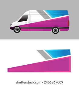 Cargo van background sticker design vector