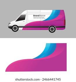 Cargo Van Body Wrap Aufkleber Design Vektorgrafik. Firmenwagen.