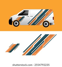 cargo van body wrap strip line sticker vector design