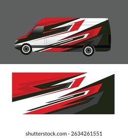 cargo van car body sticker design vector. freight forwarding company cargo van
