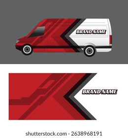 cargo van car body sticker design vector. freight forwarding company cargo van
