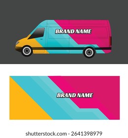 cargo van car body sticker design vector. freight forwarding company cargo van
