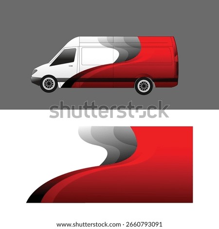 cargo van car body sticker design vector. freight forwarding company cargo van
