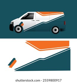 cargo van car body wrap sticker vector design.car delivery sticker