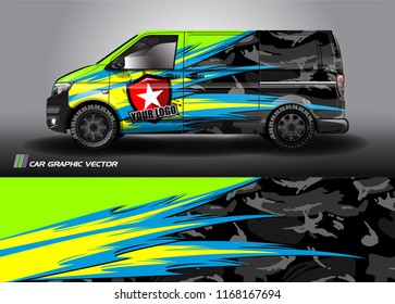 cargo van and car decal design vector. abstract background livery for vehicle vinyl wrap