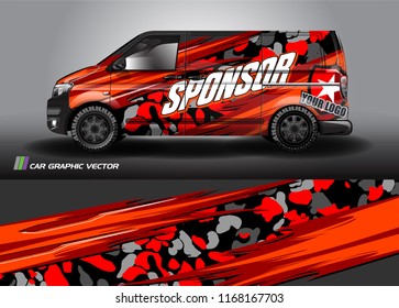 cargo van and car decal design vector. abstract background livery for vehicle vinyl wrap