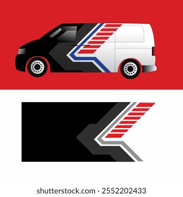 cargo van car sticker design vector. cargo van delivery sticker
