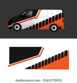 cargo van car sticker design vector. cargo van delivery sticker
