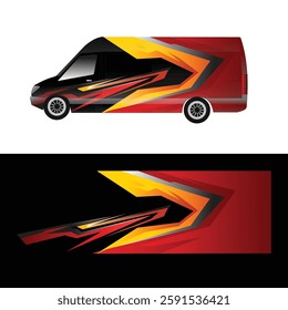 cargo van car sticker design vector. cargo van delivery sticker
