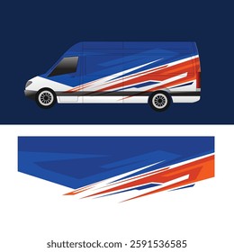 cargo van car sticker design vector. cargo van delivery sticker
