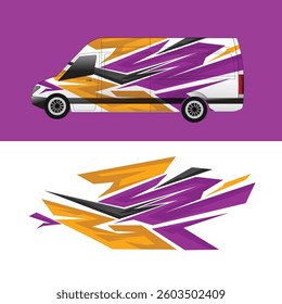 cargo van car sticker design vector. cargo van delivery sticker
