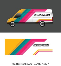 cargo van car sticker design vector. cargo van delivery sticker
